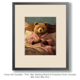 Bear in Pink Pajamas in Bed