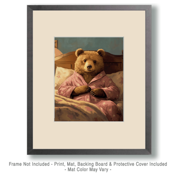 Bear in Pink Pajamas in Bed