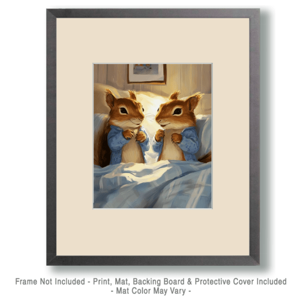 A Pair of Squirrels in Bed Art