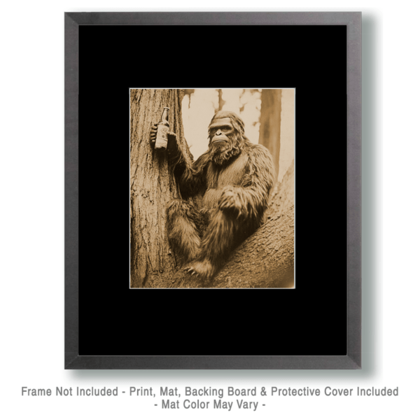 Bigfoot Relaxing with a Beer Art