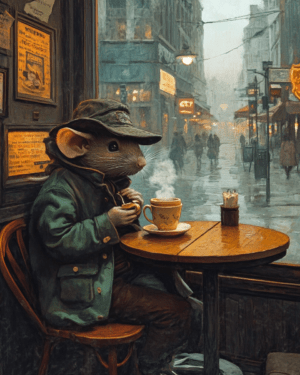 Rat Enjoying a Cup of Joe