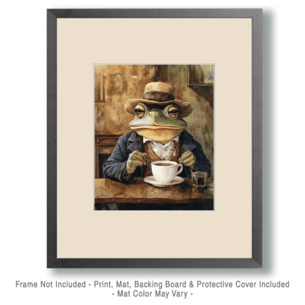 Frog Enjoying a Cup of Joe Art