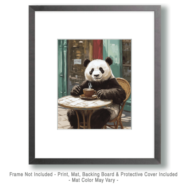 Panda Enjoying a Cup of Joe Art