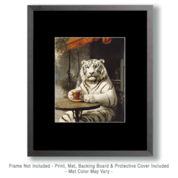 White Tiger Enjoying a Cup of Joe Art