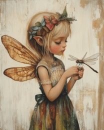 Young Fairy and Her Dragonfly