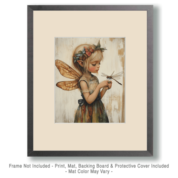 Young Fairy and Her Dragonfly Art