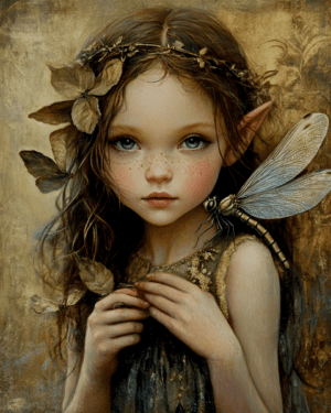 Young Fairy and Her Dragonfly Friend