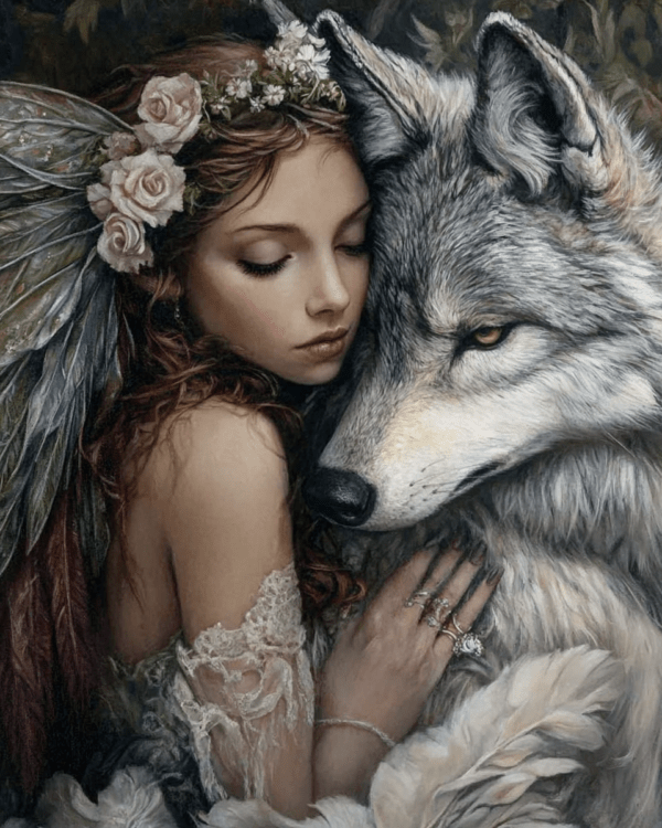 Fairy and Her Wolf Friend