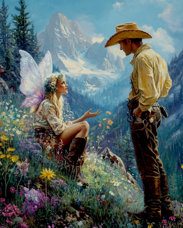 Fairy Talking to Cowboy