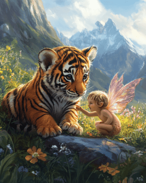 Fairy with Tiger Cub