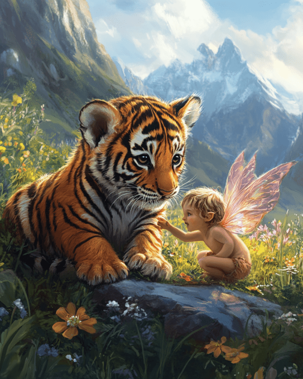 Fairy with Tiger Cub