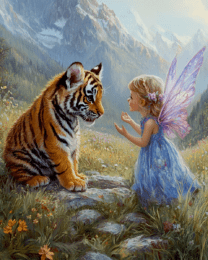 Fairy Talking with Tiger Cub