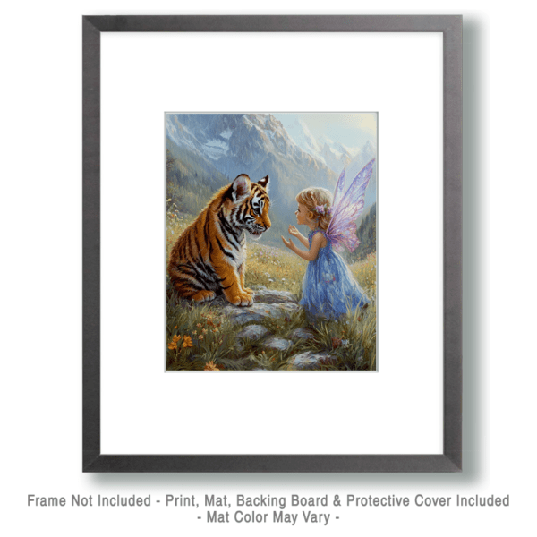 Fairy Talking with Tiger Cub Art