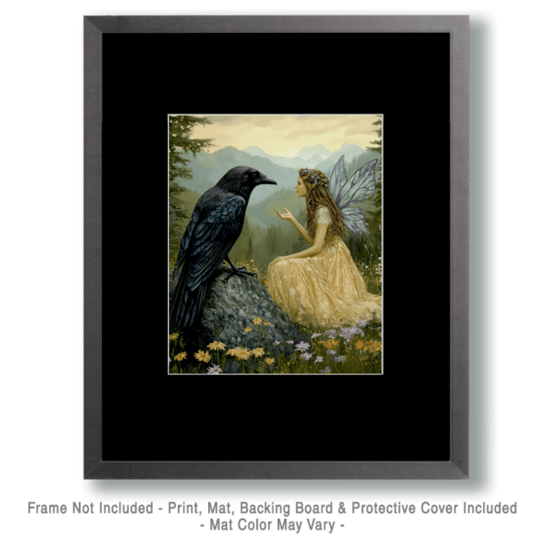 Fairy Confiding in a Raven Art