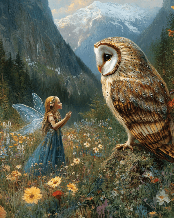 Fairy Confiding in a Owl