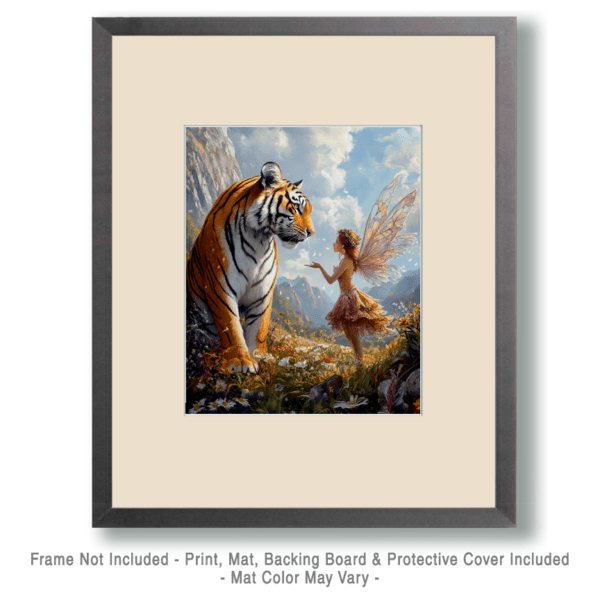 Fairy Talking to a Tiger Art