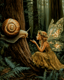 Fairy Having a Conversation with a Snail