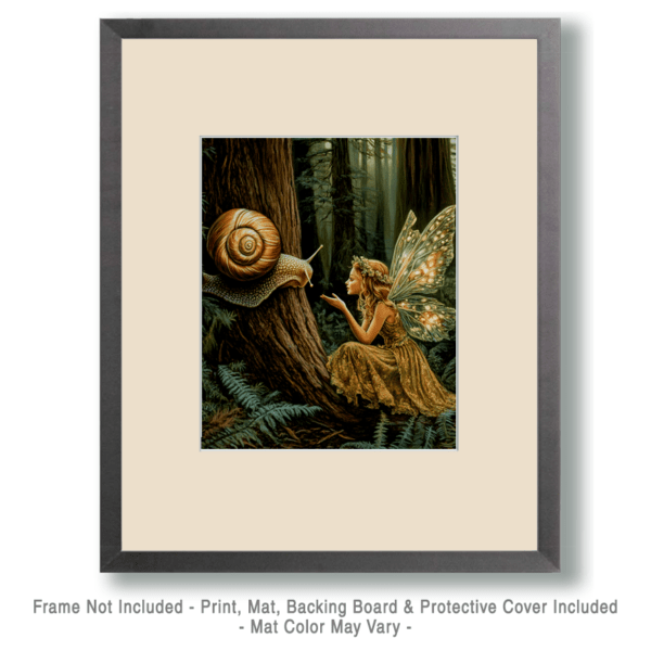 Fairy Having a Conversation with a Snail Art