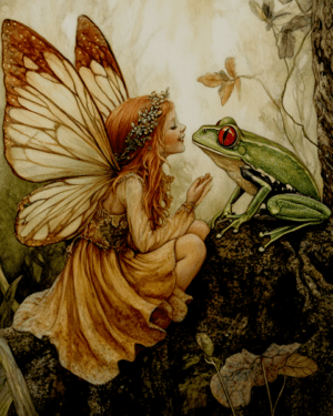 Fairy Whispering to Frog