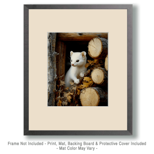 Ermine in the Woodpile Art