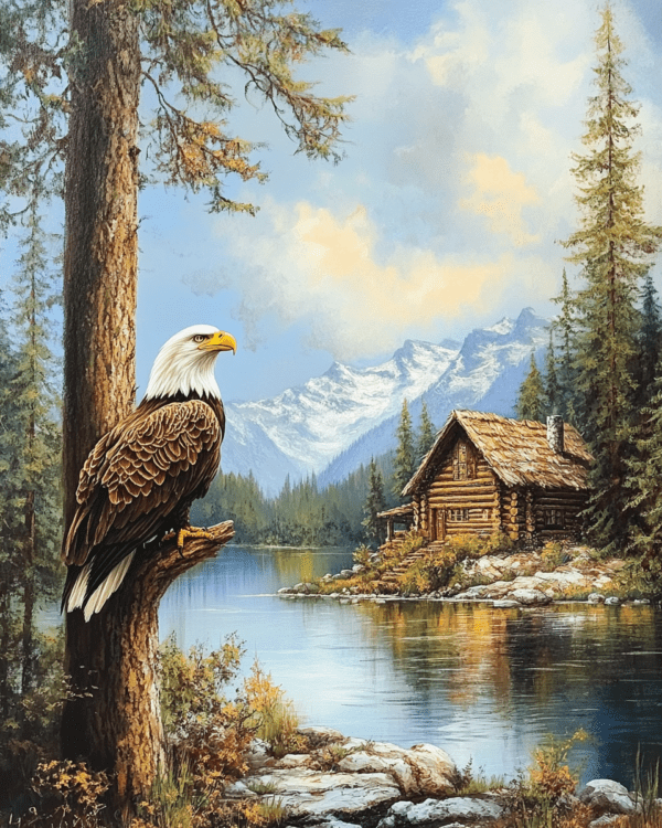 Bald Eagle Overlooking Homestead