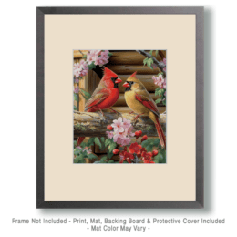 Pair of Cardinals in Spring Art