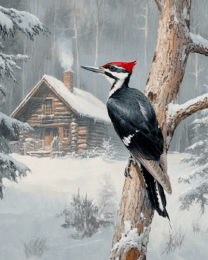 Pileated Woodpecker in Winter