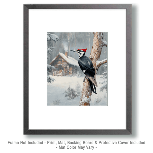 Pileated Woodpecker in Winter Art