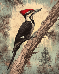 Vintage Pileated Woodpecker Print