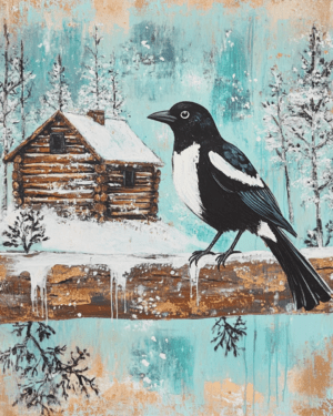 Folk Art Magpie by Homestead