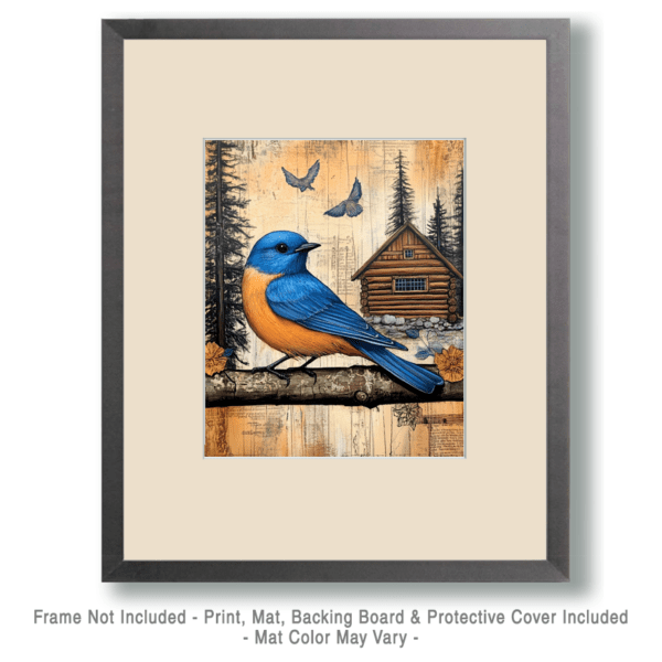 Folk Art Bluebird by Homestead Art