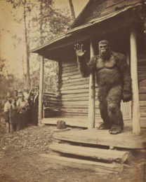 Bigfoot on the Porch Waving