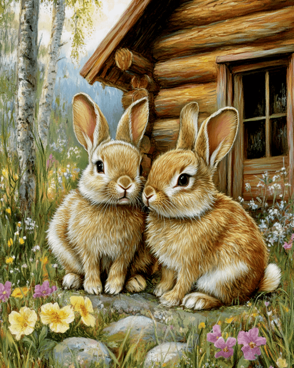 Two Bunnies by Homestead