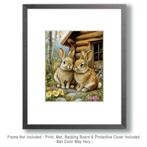 Two Bunnies by Homestead Art