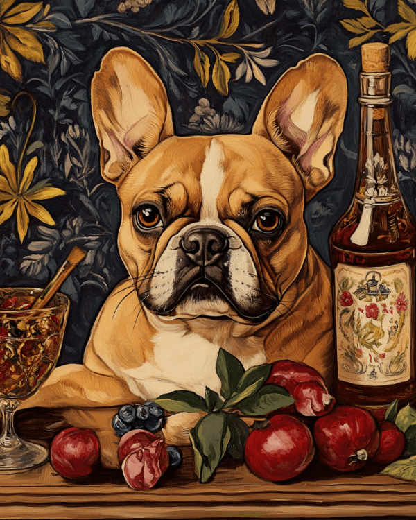 French Bulldog and Wine