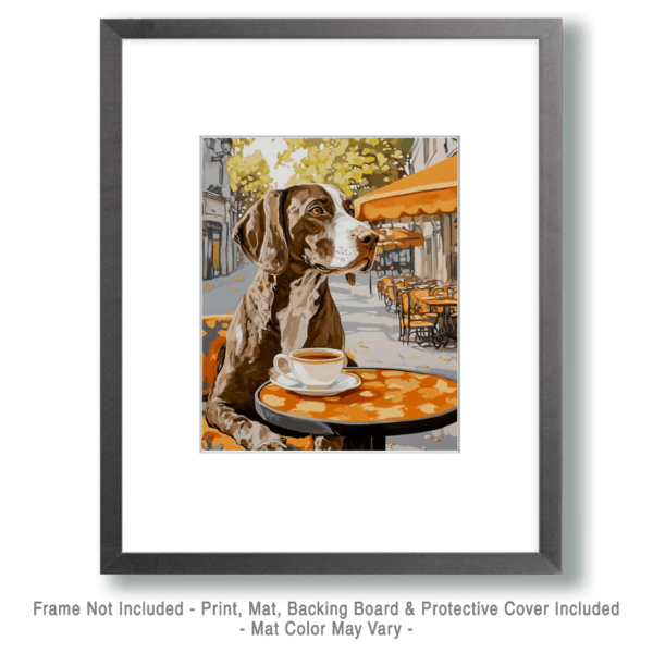 German Shorthaired Pointer at Cafe Art