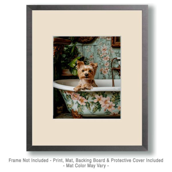 Yorkshire Terrier in Bathtub Art