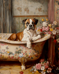 Boxer in Bathtub