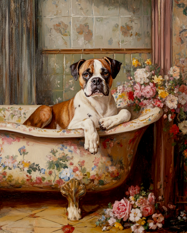 Boxer in Bathtub