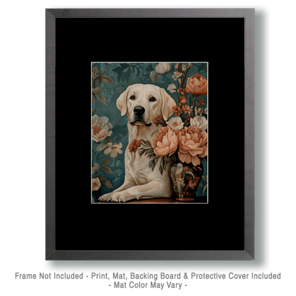 Floral Labrador Retriever Art