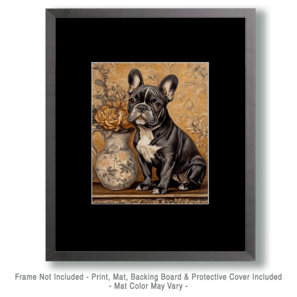 French Bulldog Puppy and Vase Art