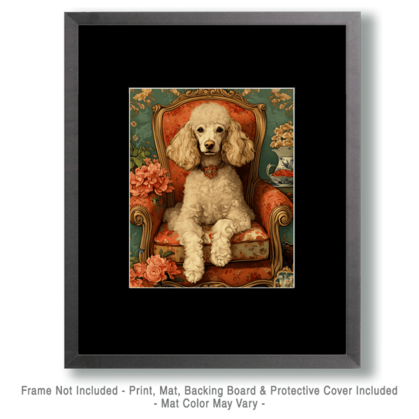 Poodle in Red Chair Art