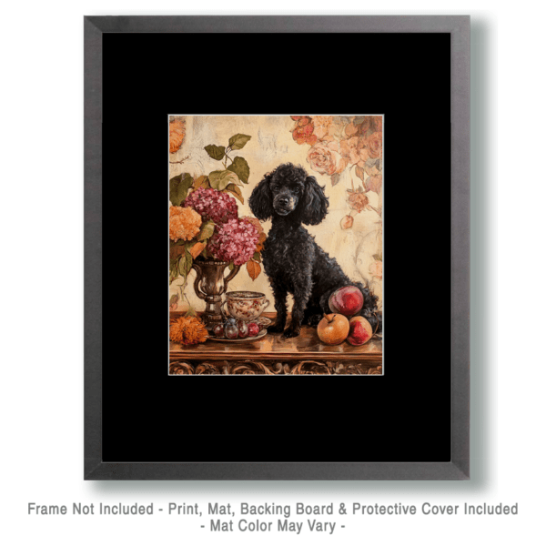 Black Poodle Portrait Art