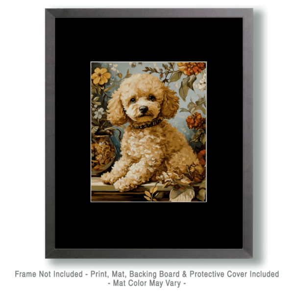 White Poodle Puppy Art