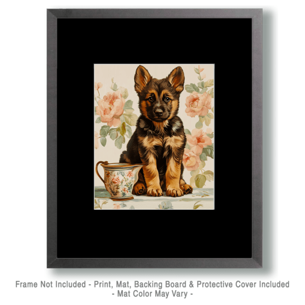 German Shepard Puppy with Picher Art