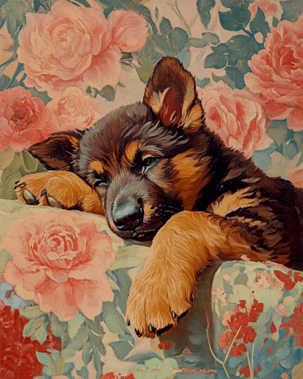 Sleeping German Shepard Puppy