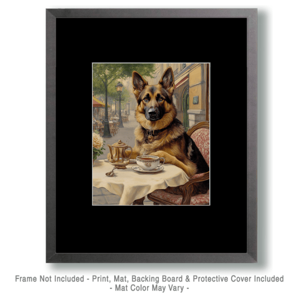 German Shepard at Paris Cafe Art