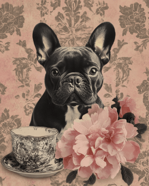 Pink Brindle French Bulldog