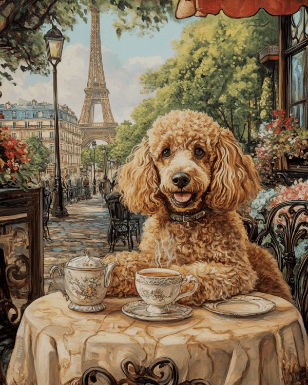 Poodle at Paris Cafe