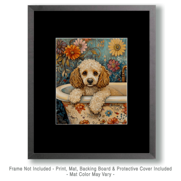 Poodle Puppy in Bathtub Art